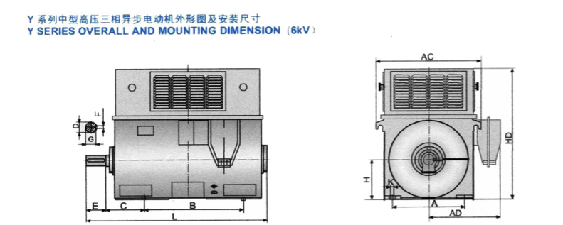 Y6kV中型高壓電機安裝結(jié)構(gòu)形式
